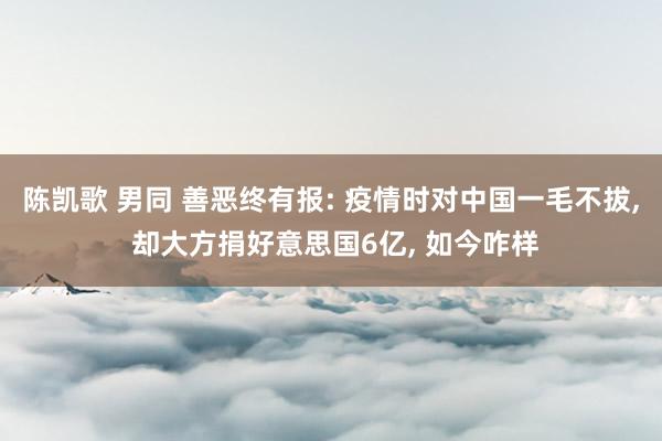 陈凯歌 男同 善恶终有报: 疫情时对中国一毛不拔， 却大方捐好意思国6亿， 如今咋样