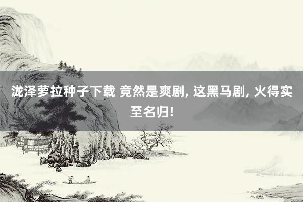 泷泽萝拉种子下载 竟然是爽剧， 这黑马剧， 火得实至名归!